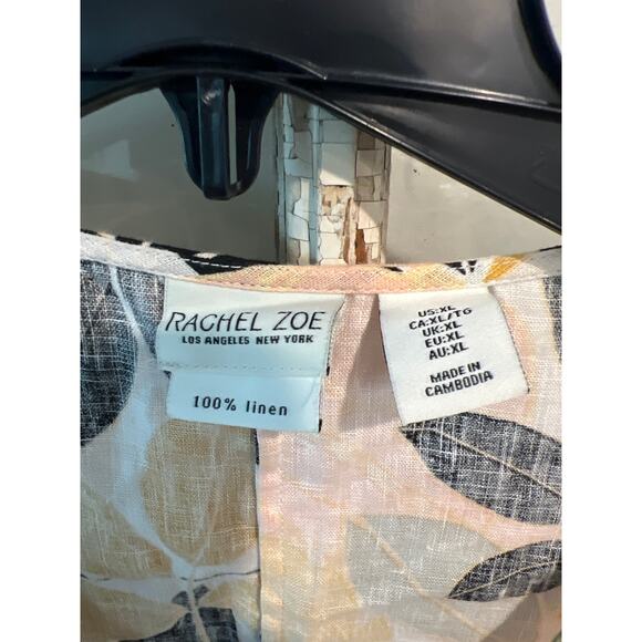 Rachel Zoe size XL floral linen mini dress with pockets - Picture 2 of 3